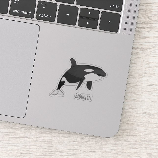 Killer whale cartoon illustration  sticker (Detail)