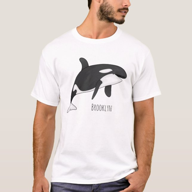 Killer whale cartoon illustration T-Shirt (Front)