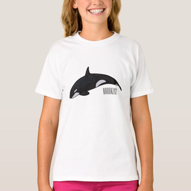 Killer whale cartoon illustration T-Shirt (Front)