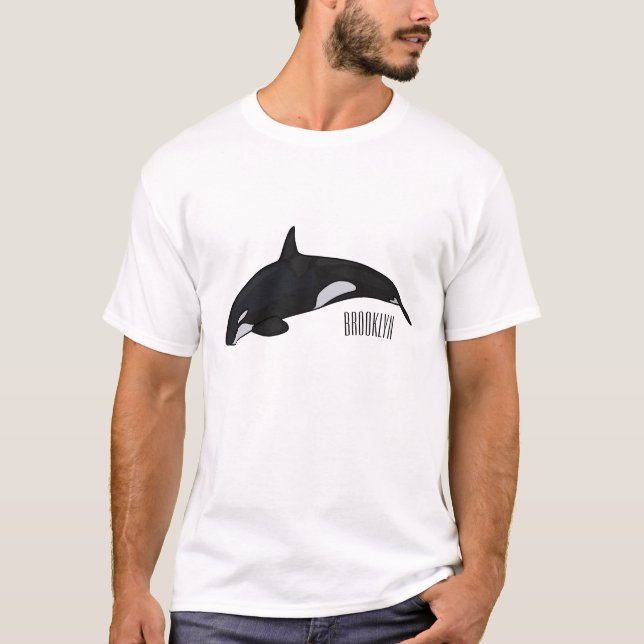 Killer whale cartoon illustration T-Shirt (Front)