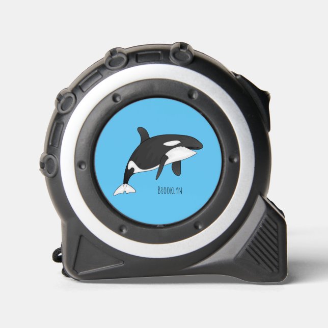 Killer whale cartoon illustration  tape measure (Front)