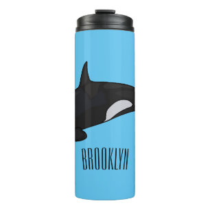 Killer whale cartoon illustration thermal tumbler