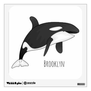 Killer whale cartoon illustration wall decal