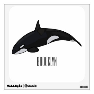 Killer whale cartoon illustration wall decal