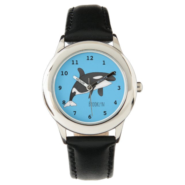 Killer whale cartoon illustration  watch (Front)