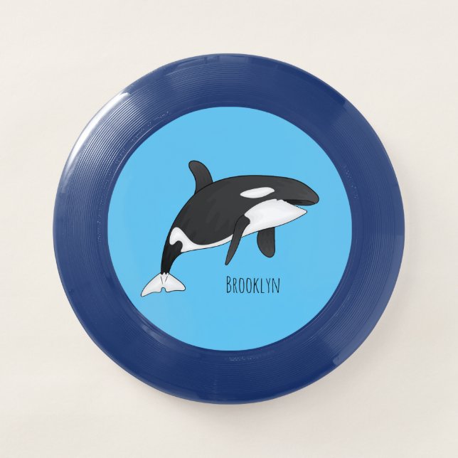 Killer whale cartoon illustration Wham-O frisbee (Front)