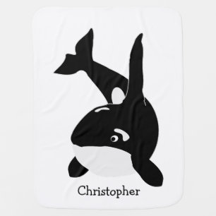 Killer Whale Design Just Add Name Baby Blanket