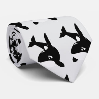 Killer Whale Design Neck Tie