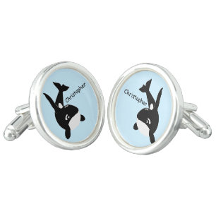 Killer Whale Design Personalised Cufflinks