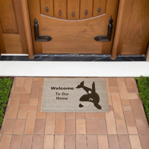 Killer Whale Design Personalised Fiber Doormat