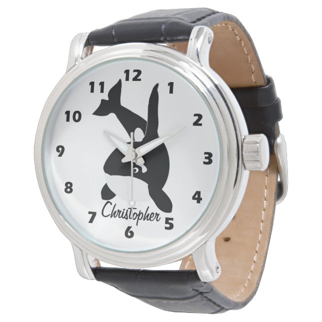 Killer Whale Design Personalised Watch (Angled)
