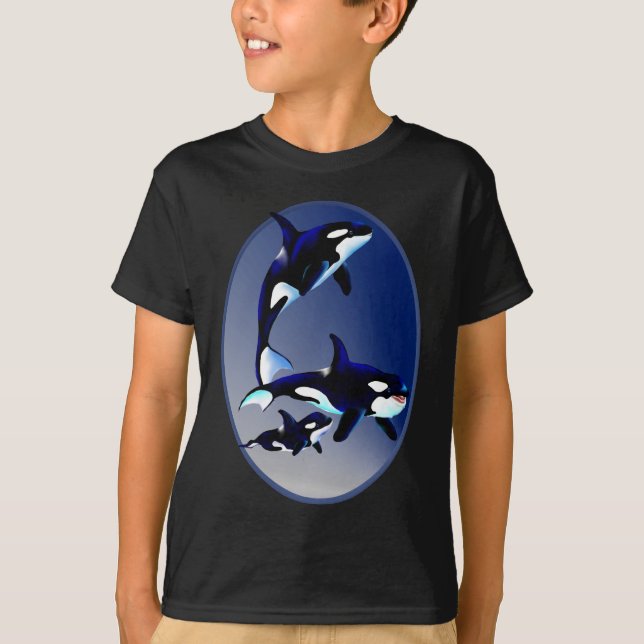 Killer Whale Family Oval Shirt (Front)