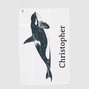Killer whale golf towel