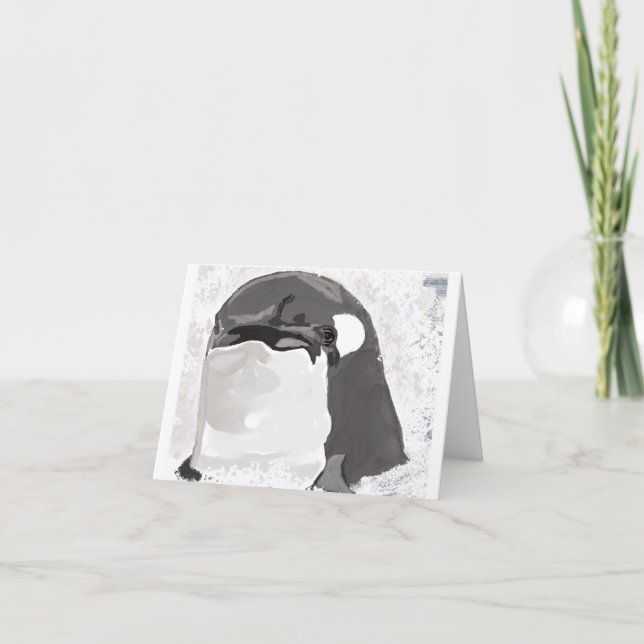 Killer Whale 🐳  Letterpress Thank You Card (Front)