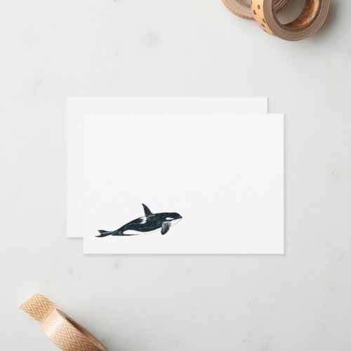 Killer whale note card