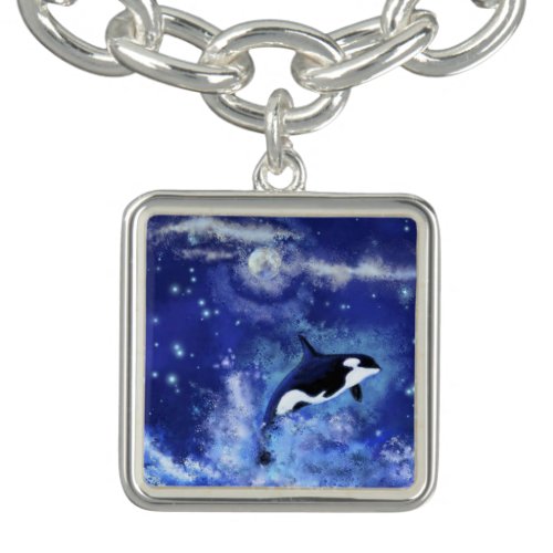 Killer Whale on Full Moon Bracelet _ Painting