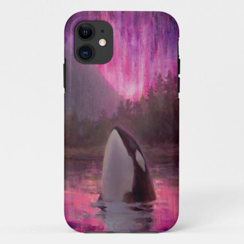 Killer Whale Orca and Northern Lights Phone Case