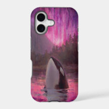 Killer Whale Orca and Northern Lights Phone Case
