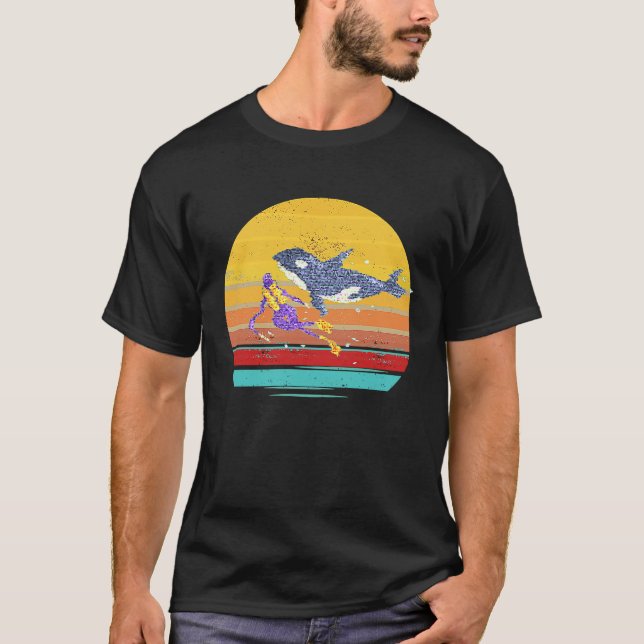 Killer Whale Orca  For Women & Girls Retro Cute T-Shirt (Front)