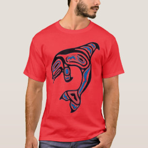 Killer Whale Orca Pacific NW Native American India T-Shirt