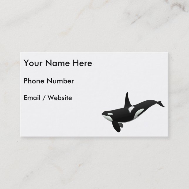 Killer Whale, Orcinus Orca Business Card (Front)