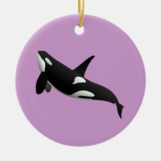 Killer Whale, Orcinus Orca Ceramic Ornament (Front)