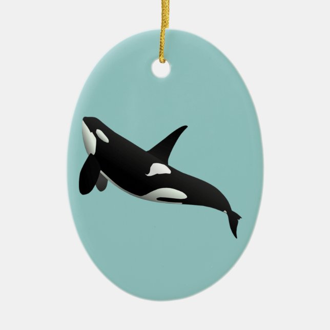 Killer Whale, Orcinus Orca Ceramic Ornament (Front)