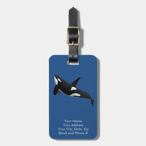 Killer Whale Orcinus Orca Luggage Tag