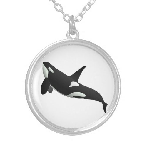 Killer Whale Orcinus Orca Silver Plated Necklace