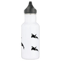 Orca Killer Whale Rainbow Retro Love Stainless Steel Water Bottle