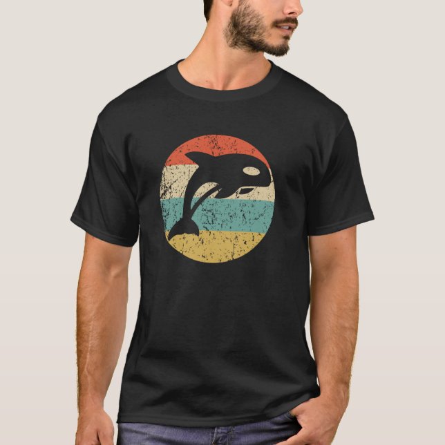Killer Whale Retro Orca Whale Icon T-Shirt (Front)