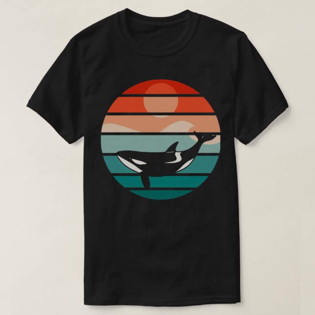 Killer whale retro sunset T-Shirt (Design Front)