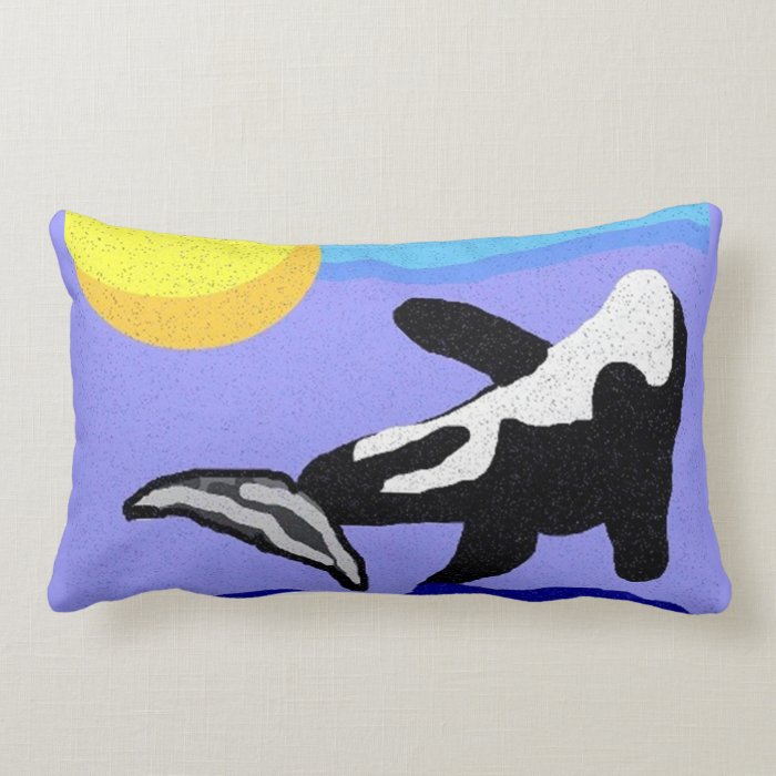 Killer Whale with the sun throw pillow