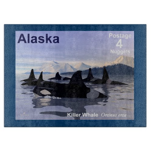 Killer Whales _ Alaska Postage Cutting Board