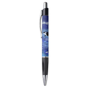 Killer Whales Blue Full Moon Night Pen