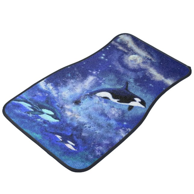 Killer Whales Car Floor Mat (Angled)