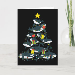 Killer Whales Christmas Tree Xmas Orca Women Men B Card