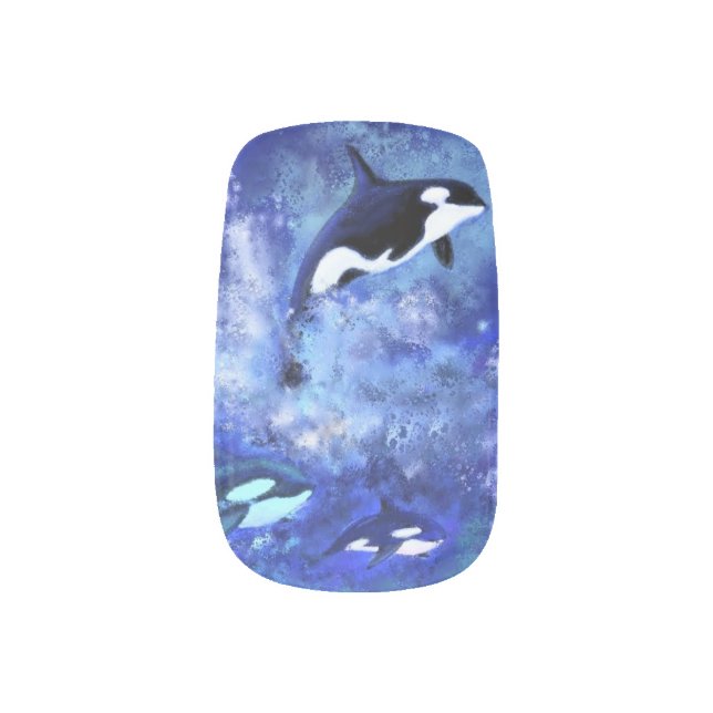 Killer Whales Nail Art (Left Thumb)