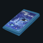 Killer Whales on Blue Full Moon Trifold Wallet<br><div class="desc">Killer Whales on Blue Full Moon Trifold Wallets - MIGNED Painting Design</div>