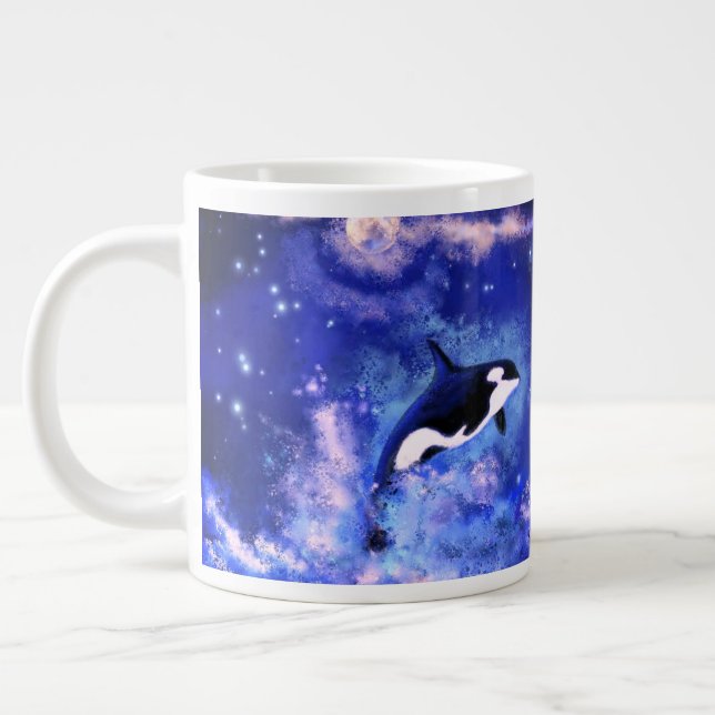 Killer Whales on Full Moon Mug (Left)