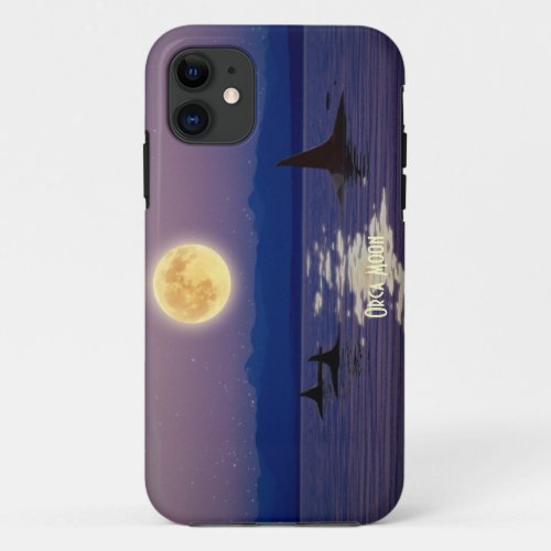 Killer Whales Orca  Moon Art Cell Phone Case