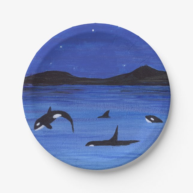 Killer Whales Paper Plates (Front)