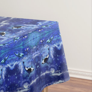 Killer Whales Tablecloth Blue Full Moon