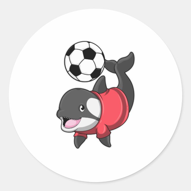 Killerwhale as Soccer player with Soccer Classic Round Sticker (Front)