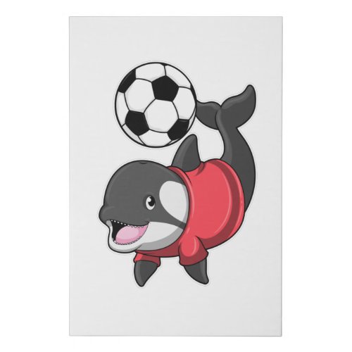 Killerwhale as Soccer player with Soccer Faux Canvas Print