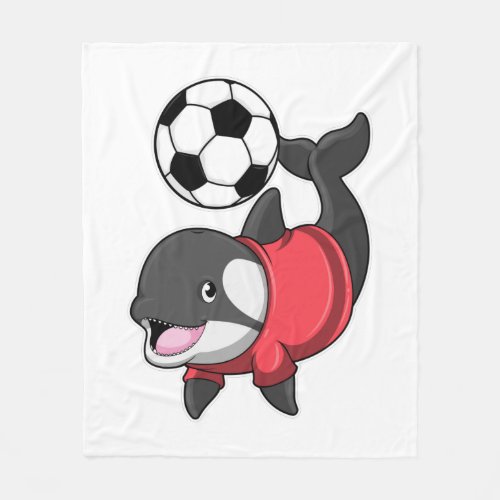 Killerwhale as Soccer player with Soccer Fleece Blanket