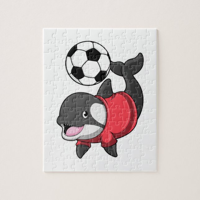 Killerwhale as Soccer player with Soccer Jigsaw Puzzle (Vertical)