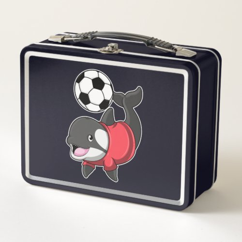 Killerwhale as Soccer player with Soccer Metal Lunch Box