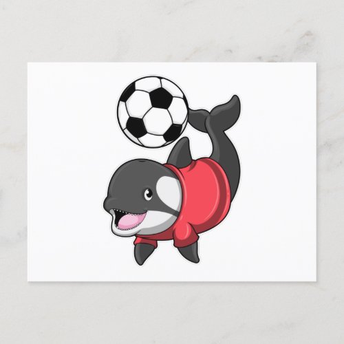 Killerwhale as Soccer player with Soccer Postcard