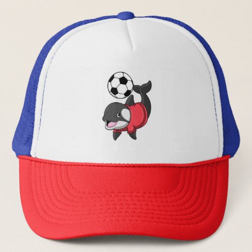 Killerwhale as Soccer player with Soccer Trucker Hat